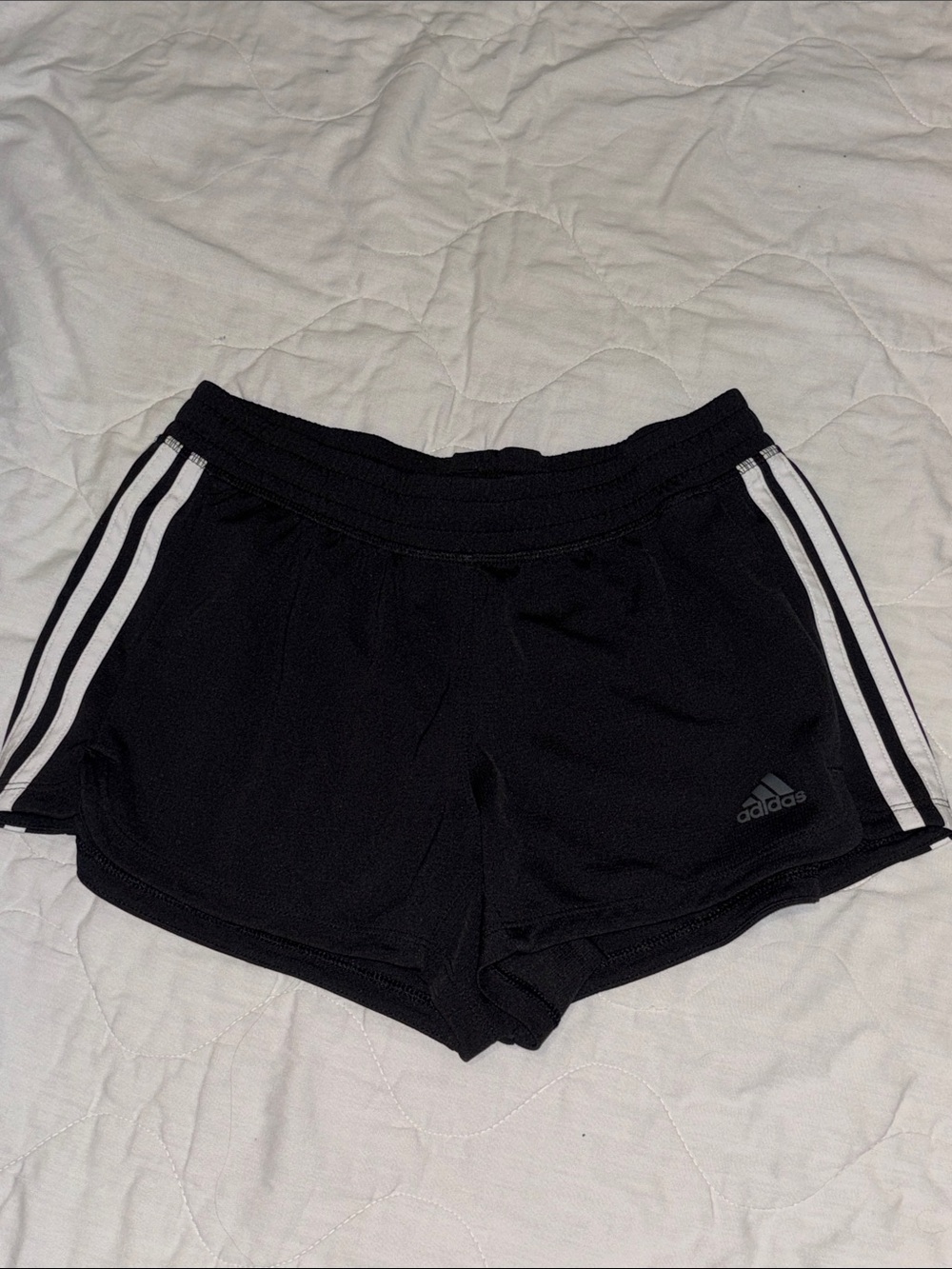 adidas Black Athletic Shorts with White 3-Stripes
